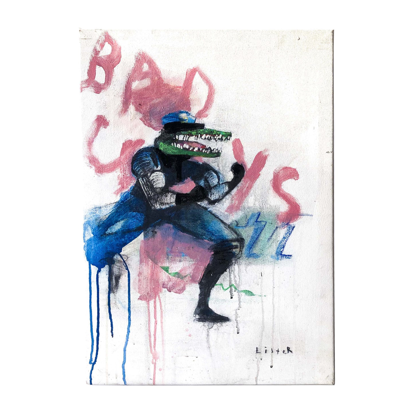
                  
                    anthony lister buy art bad cops make good lairs, oil on canvas, street art, 
                  
                