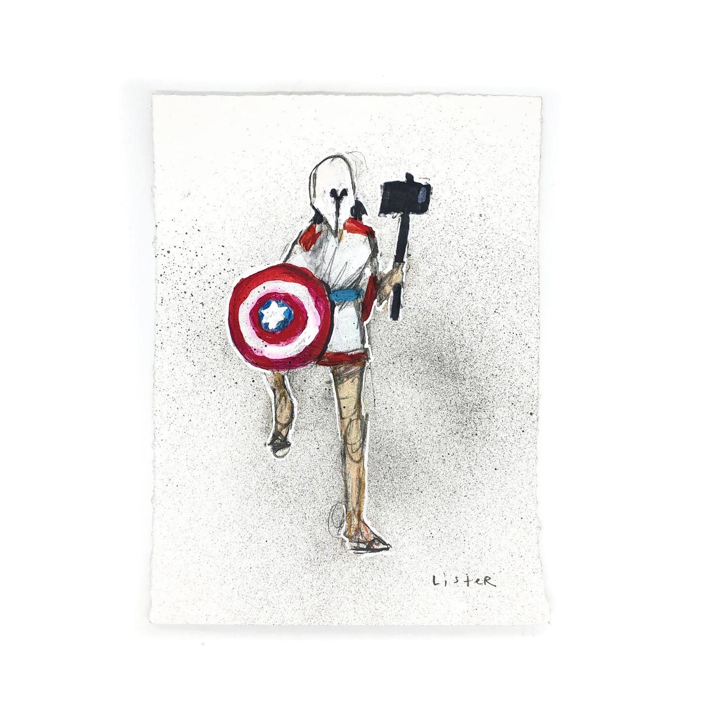 
                  
                    Anthony Lister super hero female original street art drawing buy
                  
                